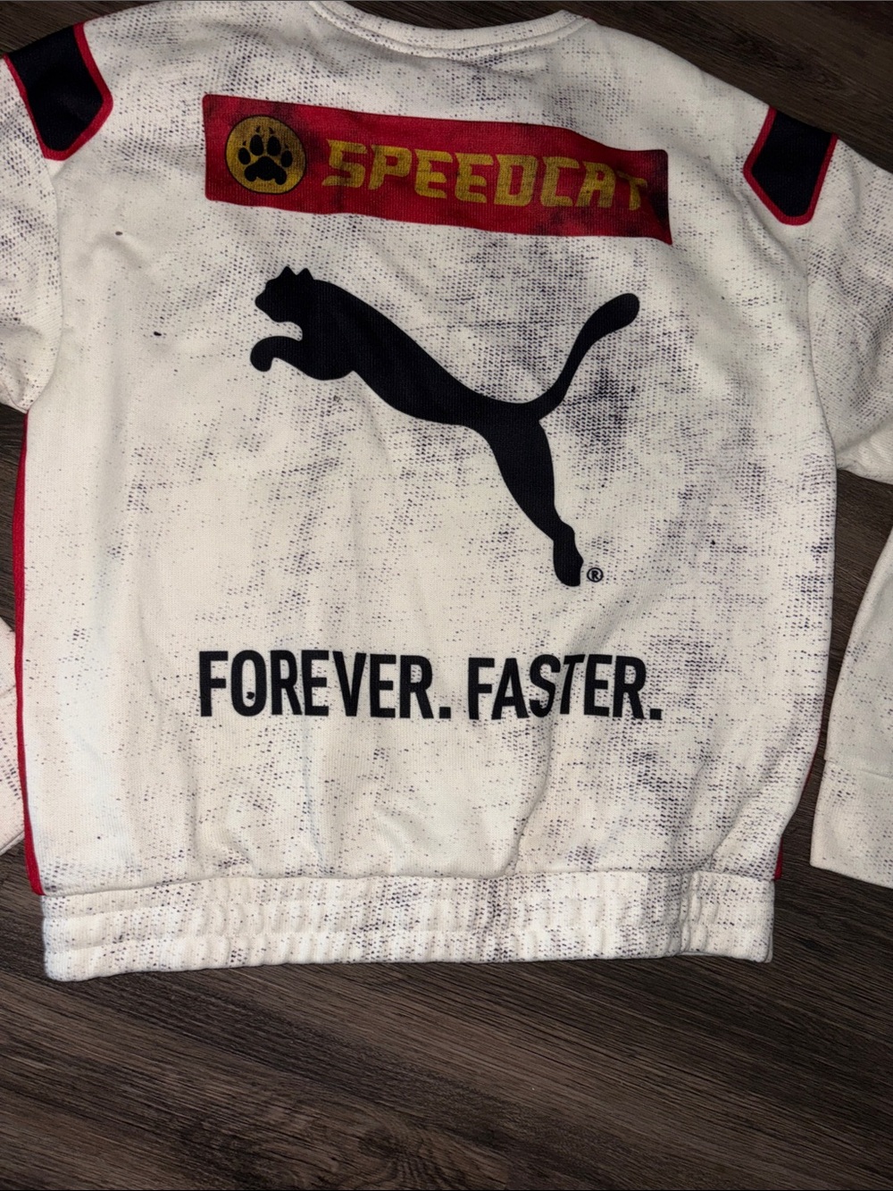 Puma White Crewneck Sweatshirt with Red Racing Graphics - Picture 5 of 5